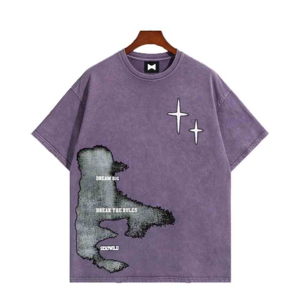 Acid Wash fashion Over-sized T-shirt for StreetWear